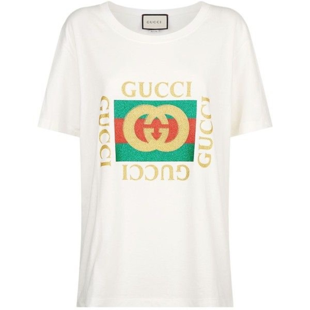GUCCI glitter print cotton tee